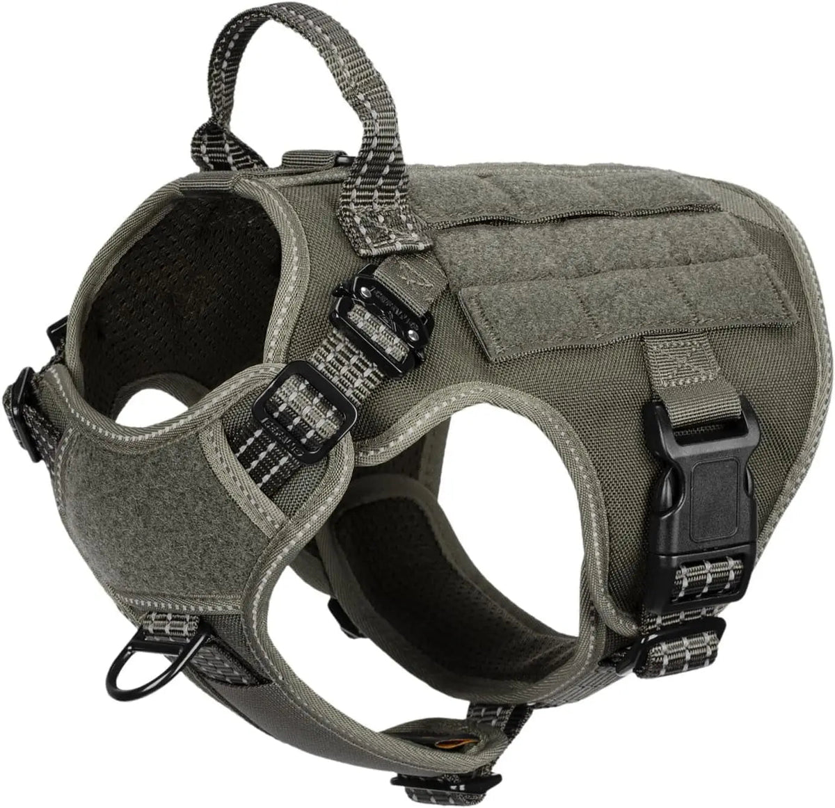 No-Pull Tactical Dog Harness with Handle & MOLLE Vest Adjustable